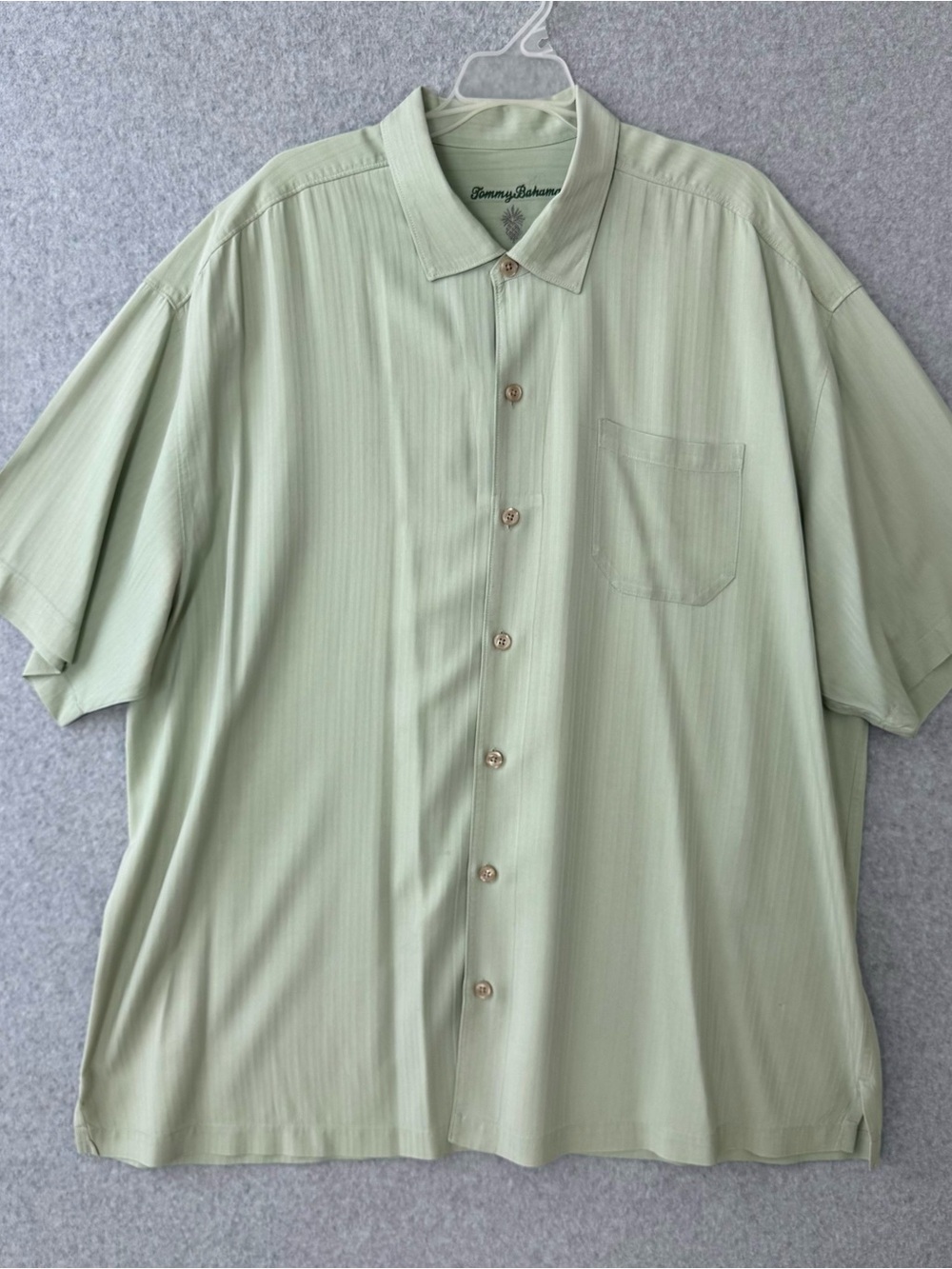 Tommy Bahama Mens Silk Short Sleeve Button Up Shirt Size XXL Green Relax READ